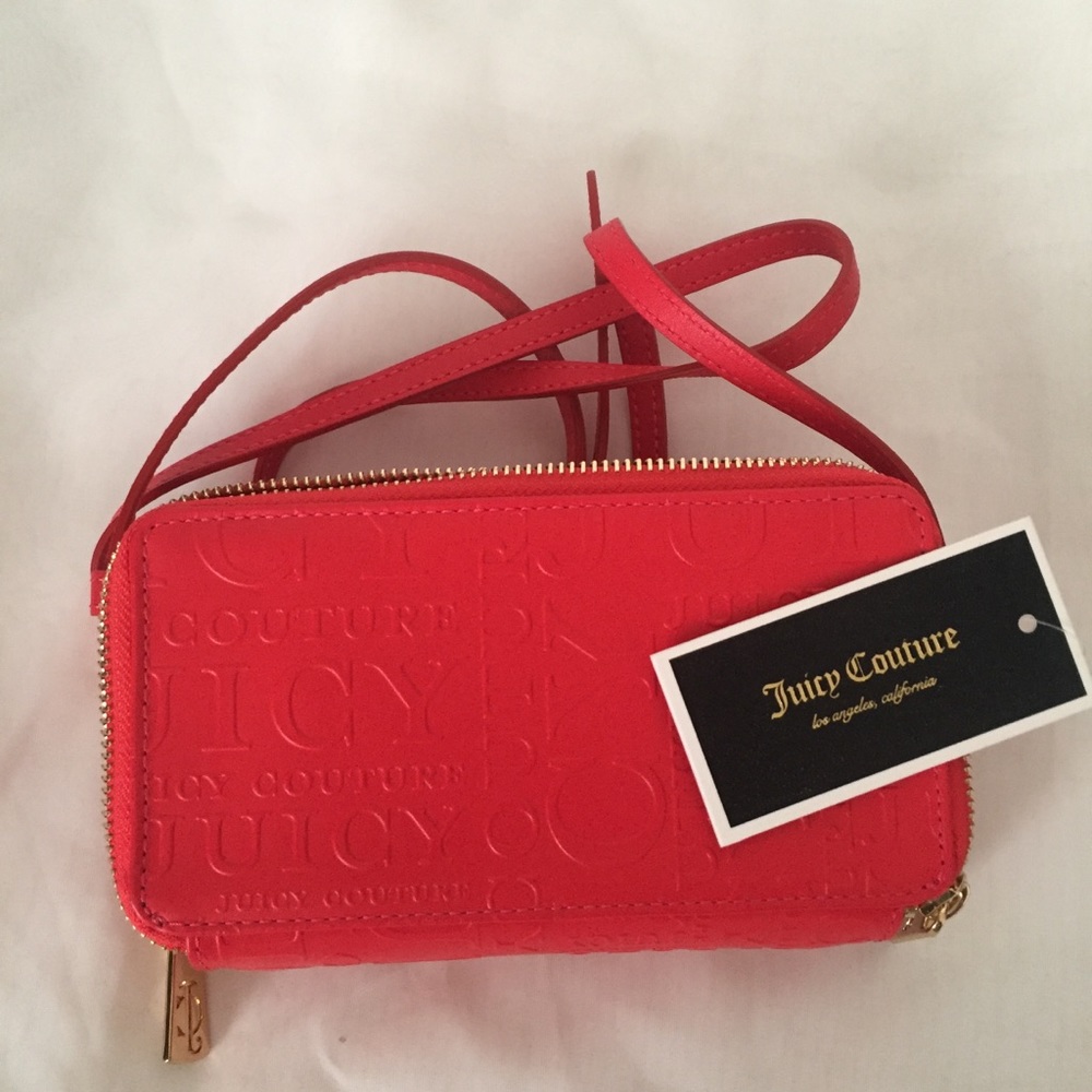 Red Juicy Couture Dual Zip Cross Body Bag